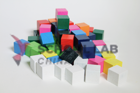 Cubes,wood or plast.,coloured,set of 100